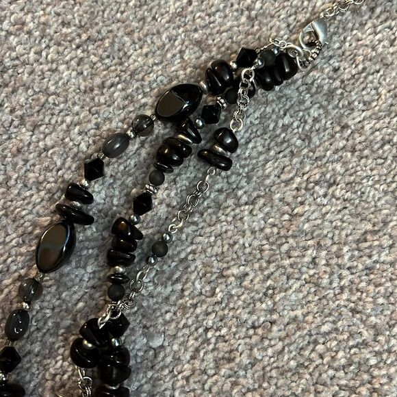 NWOT Premier Designs Multi Strand Black Necklace - Picture 2 of 3